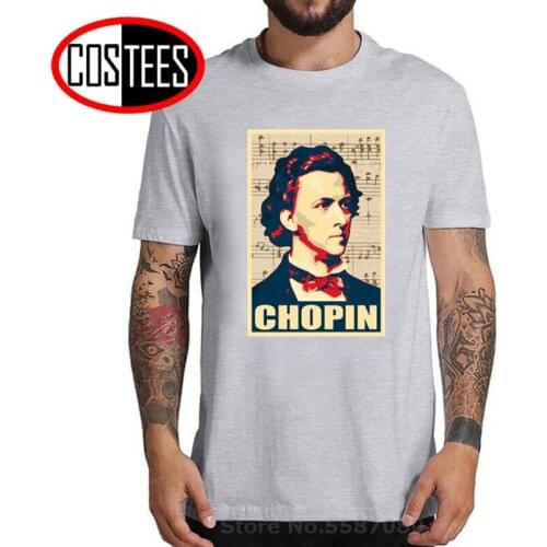 Popular Art Chopin Music Composer Poster T Shirts Piano Music Lovers T-shirt Polish Poet Poland Musician Genius Portrait T shirt