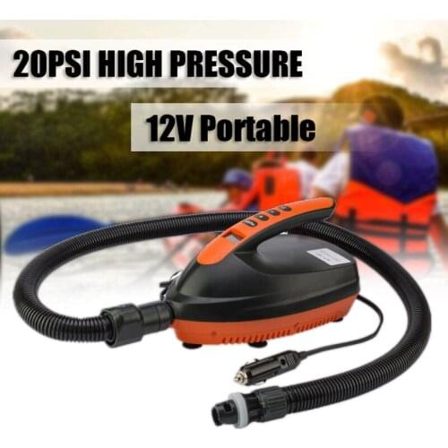 12V 20PS Portable Car Inflatable Pump High Pressure Portable Digital Electric Air Pump SUP Kayak Paddle Board With 6 Nozzles