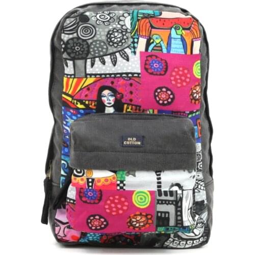 Mini Backpack Casual Bookbag Men Women Man Laptop Travel Rucksack Elegant Cotton Fabric Casual Daypacks School Shoulder Bag