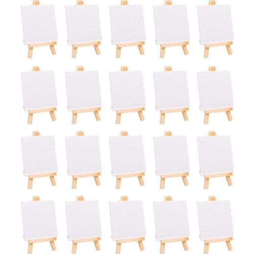 PPYY-20Pcs Mini Canvas Drawing Board with Easel, Painting Canvas Panel, Suitable for Art Painting Party Supplies