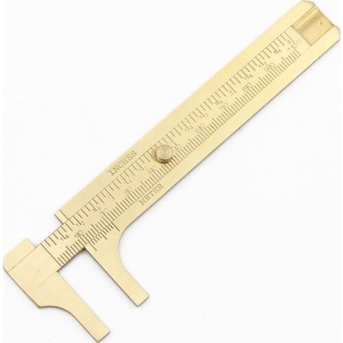 Retro Vernier Calipers Mini Brass Sliding Pocket Caliper Single / Double Scale for Measuring Gemstones, Jewelry,Bead, 8cm, 10cm