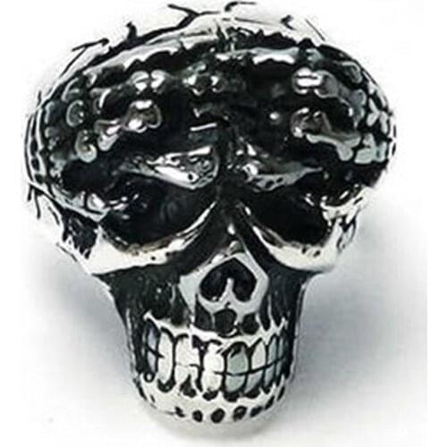 Skull Head and Hands Shape Silver Handmade Ring Bikers Special Gift for Women & Man Punk Fashion Jewelry Made In Turkey