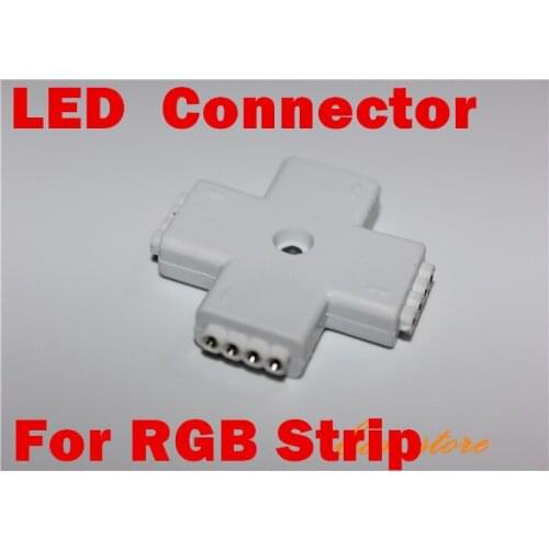 5PCS/Lot 10mm 4pin Cross + type Cross RGB led connector wireless for 5050 RGB strip light No need soldering easy connect
