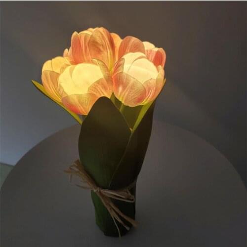 Tulip Flower Bouquet Night Lights Tulip Lamp LED Garland for Home Christmas Valentines Day Wedding Party Decoration Table Lamp