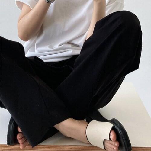 2021 New Autumn Fashion Ladies Wide Leg Pants Loose High Quality Women Trousers Solid Color Casual Elegant Female Bottoms T329