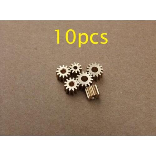 10Pcs 12T Copper Gear 380/390 Motor Metal Pinion Shaft Hole Diameter 2.3mm Outer Diameter 7mm Spare Part For DIY Car/Boat Model
