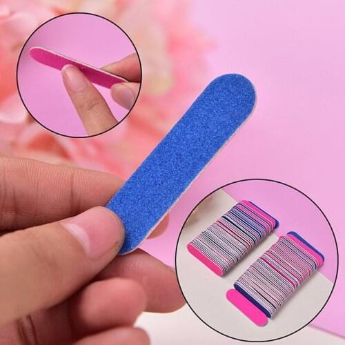 100Pc Mini Nail File 100/180 Grit Pink Blue Wooden Nail Grinding Files Art Tools nails tools nail art tools nail file accessorie