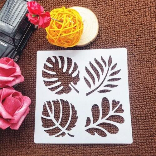 13x14cm leaves Scrapbook Stencils Spray Plastic Mold Shield DIY Cake Hollow Embellishment Printing Lace Ruler Valentine