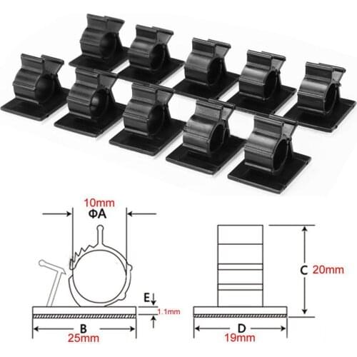 20Pcs Adhesive Cable Clip Holder Home Office Hotel Wire Organizer Lines Clamp Four Stage Lock Design Cable Installations Clean