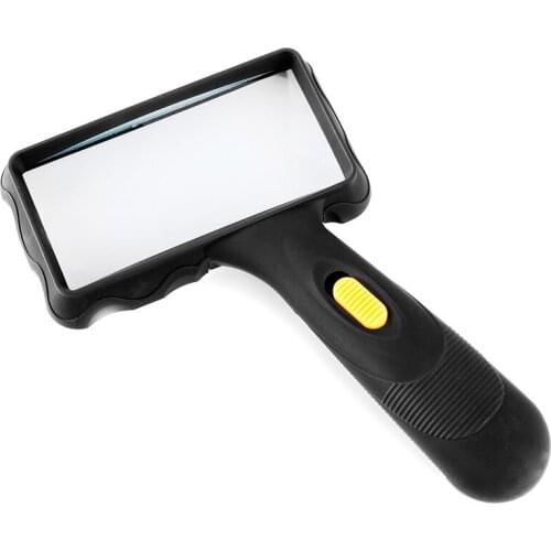 2.25X Rectangular Magnifying Glass Handle Magnifier with LED Lightsfor Reading