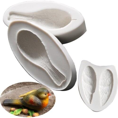 3pcs/set Sugar Craft Mould Chocolate Fondant 3D Bird Molds Fondant Cake Moule Sugarcraft Baking Pastry