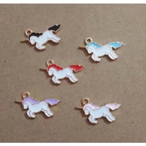 5pcs/lot 12*22mm Enamel Animal lucky Unicorn Charm , Horse Charm Pendant Fit Bracelet Necklace Earrings Jewelry making