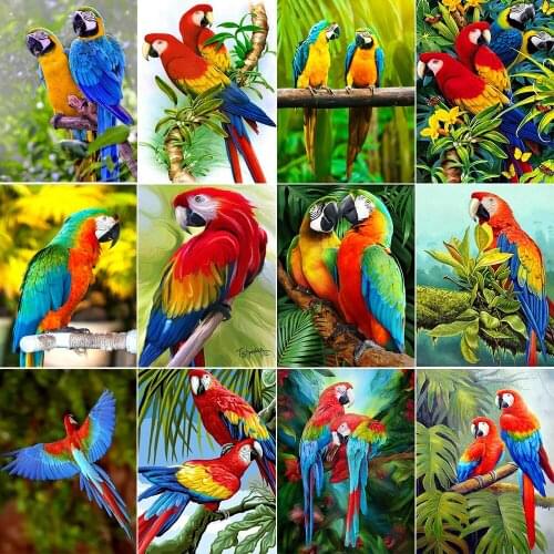 5D Diy Diamond Painting Parrot Picture Full Square/Round Rhinestone Embroidery Bird Animal Diamond Mosaic Home Decoration Gift