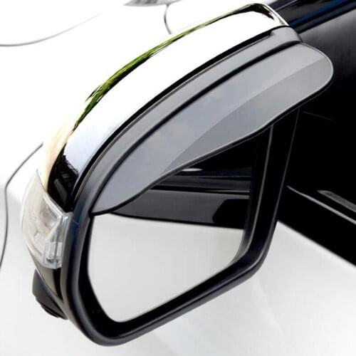 Car Rear View Mirror Sticker Rain Eyebrow Black White 2pcs PVC Weatherstrip Auto Mirror Rain Shield Shade Cover Protector Guard