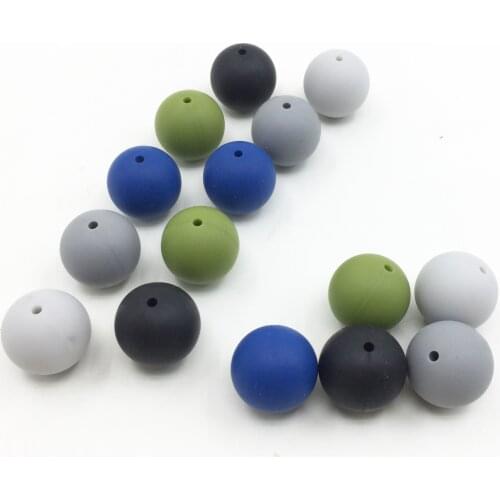Food Grade 10mm/12mm/20mm Ball Shape Silicone Beads Teether For Kid BPA Free for Teething Braclet/Necklace Toys in Size 15MM