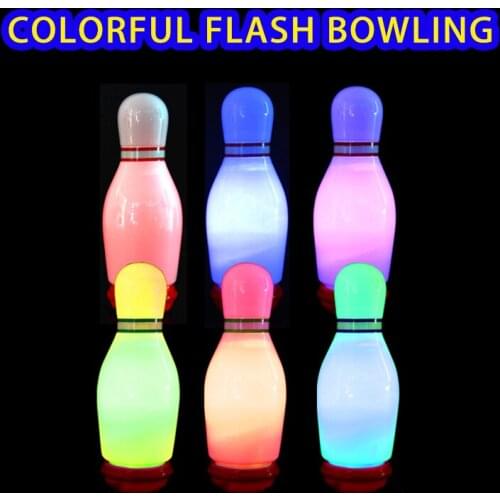 Kids Bowling Game Set With Color Lighting Parent-child Games Indoor Sports Toys/Desktop PU Bowling Ball Educational Leisure Toys