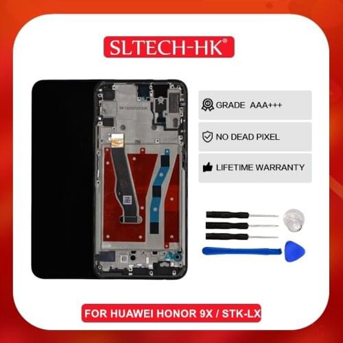 Original 6.59‘’ For Huawei Honor 9X LCD Display Screen Replacement Global 10 Touch Digitizer Assembly Frame STK-LX1