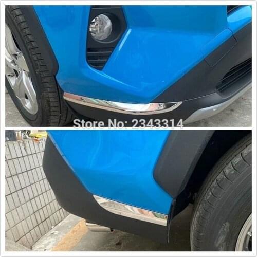 For Toyota RAV4 RAV 4 XA50 2019 2020 Stainless Steel Front And Rear Bumper Corner Cover Trim Strip Sticker Styling Accessories