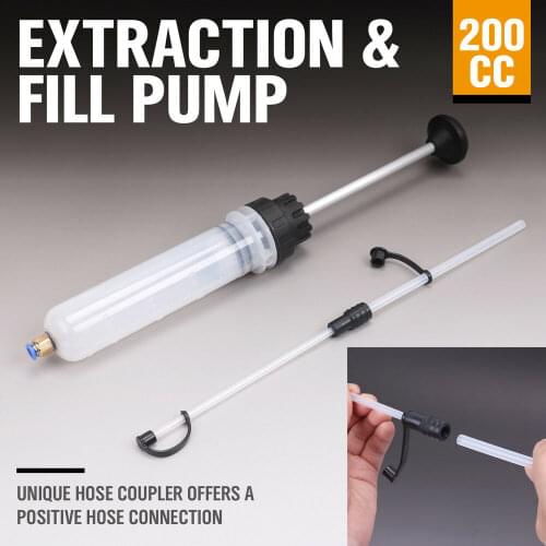 200cc Oil Fluid Extractor Fluid Filling Syringe Delivery Bottle Transfer Hand Manual Pump Automotive Car Oil Fluid Extractor