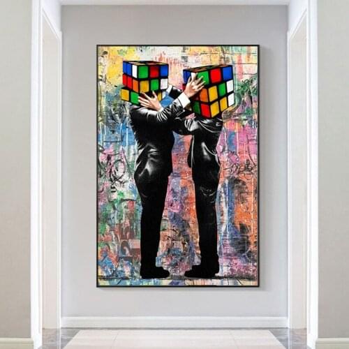 Graffiti Magic Cube Street Art Canvas Print Painting Abstract Figure Wall Art Picture Modern Living Room Home Decoration Poster