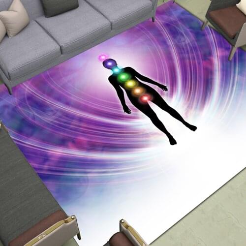 Human Body 7 Star Wheel Area Rugs Anti-slip Mat Printed Decorate Bath Door Living Room