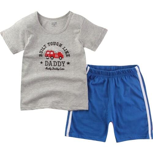 Summer Childrens Pajamas Short Sleeve Pyjamas Kids T-shirt+shorts 2pcs Cartoon Homewear For Girls Boys Baby Sleepwear Nightwear