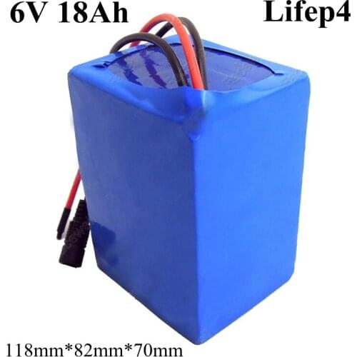 Lifepo4 battery 6v 18ah 6.4v lifepo4 lithium battery pack for 6V childrens toy car kids electric car electric wheelchair