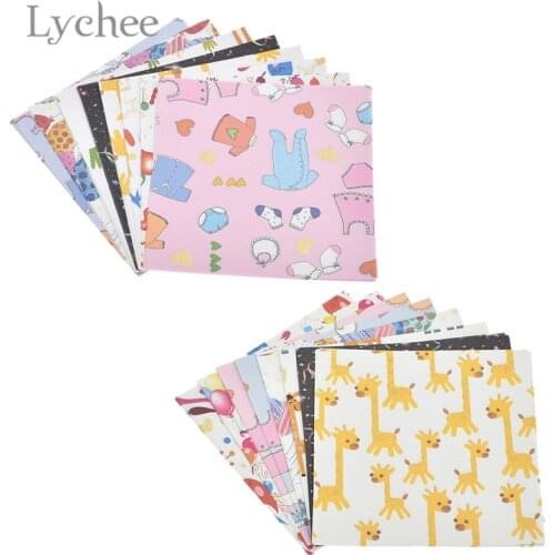 Lychee Life 72pcs Kids Birthday Square Origami Papers Cartoon Decorative Scrapbook Paper Handmade DIY Paper Crafts Material
