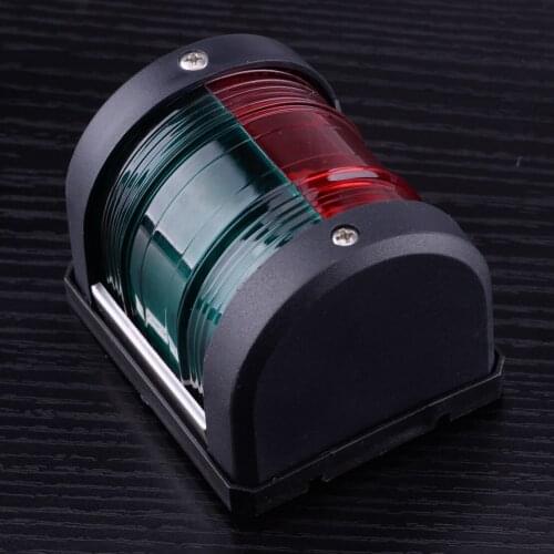 Marine 12V 100mA Bi-Color Red Green ABS Plastic Housing Navigation Side Light Bow Light Boat Yacht Waterproof