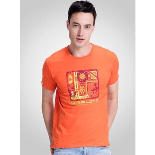 Beaume Brand Men Camping Hiking T-Shirts Large Size Short Sleeve Round Neck t-Shirts Fashion Print FEA52161