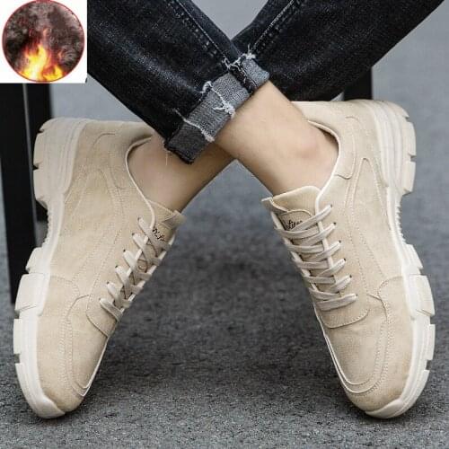 Mens Casual Flats Leather Boots Light Plus Size Men Fashion Sneakers Footwear Non-Slip Comfortable Outdoor Ankle Shoes R10-74