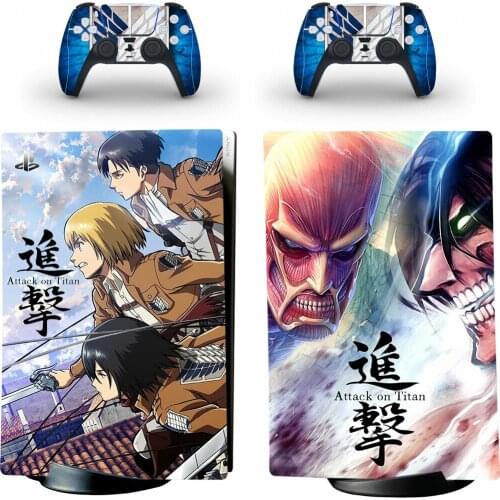 Attack On Titan PS5 Digital Skin Sticker Decal Cover for PlayStation 5 Console and 2 Controllers PS5 Skin Sticker Vinyl