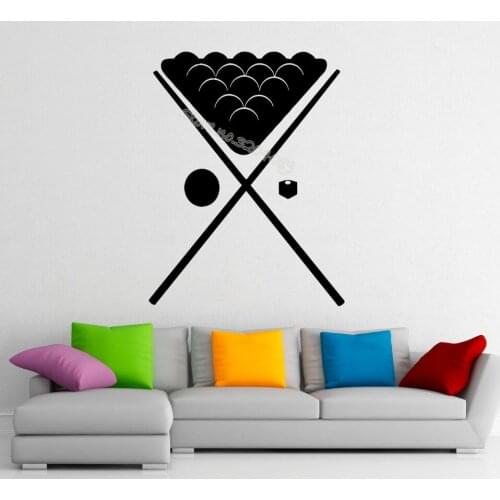 Billiards Pool Wall Stickers Snooker Sports Interior Game decal for Living Room Decoration Home Vinyl Club Wallpaper Mural EB359