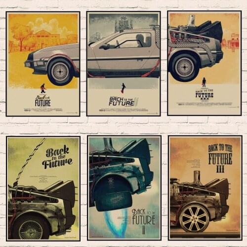 Back to The Future Posters Sci-fi Propaganda Retro Kraft Film Poster Decorative DIY Wall Canvas Sticker Home Bar Art Posters A1