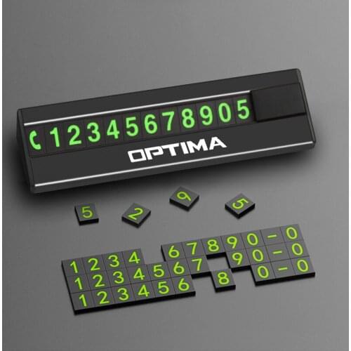 2021 New Luminous Car Temporary Parking Card Metal Auto Phone Number Card Plate For Kia optima Car Accessories