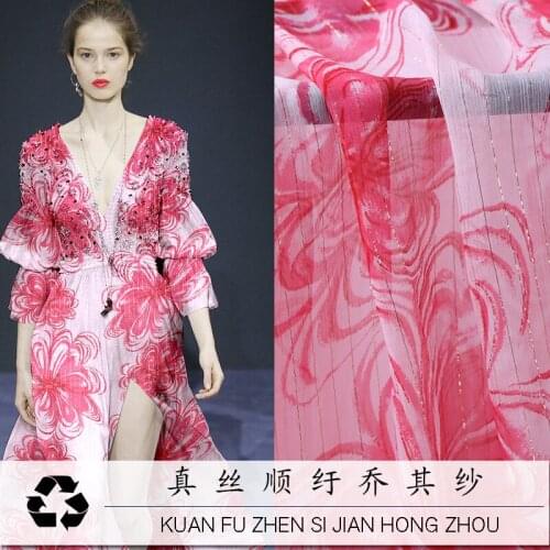 New Spring and Summer Thin Transparent Gold Silk shun yu Joe Cloth Silk Scarf Dress Fabric Silk Specials