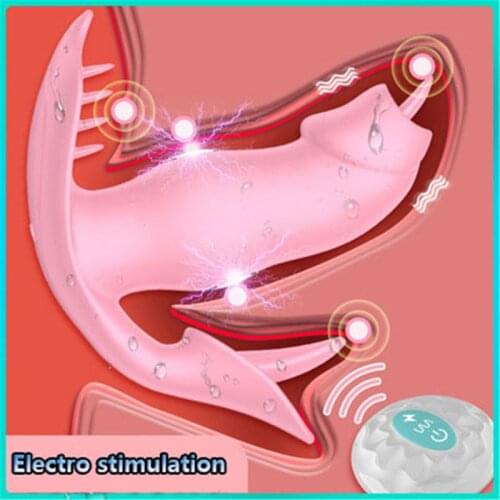 NEW Remote Control Electro Shock Butterfly Dildo vibrator Lnvisible Wear G spot Clitoris Stimulator Vibrators Sex Toys For Woman