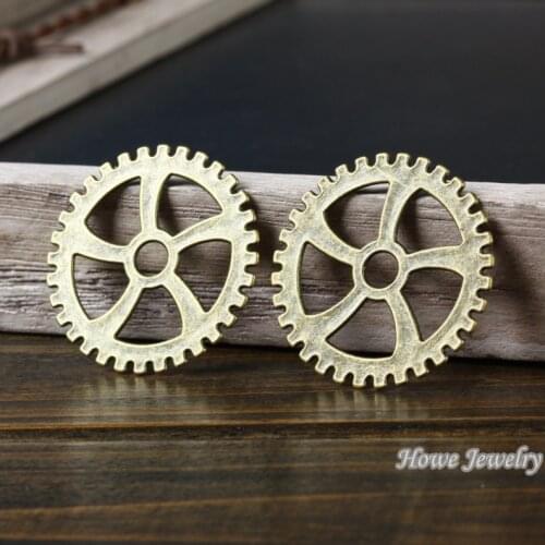 Wholesale 17 pcs Vintage Charms Steampunk Gear Pendant Antique bronze Fit Bracelets Necklace DIY Metal Jewelry Making