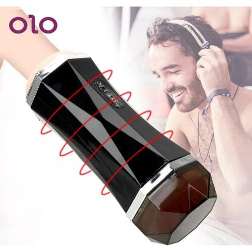 OLO Vibrator Male Masturbation Oral Vagina Blowjob Pussy Sucking Real Pussy Voice Sex Moan Sound Aircraft Cup Sex Toys for Men