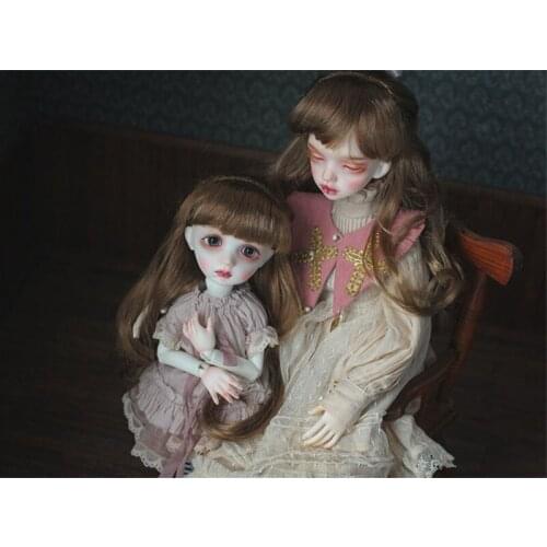 BJD doll wig for 1/3 1/4 1/6 size fashion new imitation mohair wig princess braided hair big wavy wig chestnut light gold