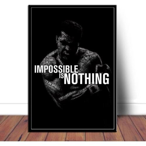 Star Posters and Prints Muhammad Ali King Boxer Canvas Painting On The Wall Black and White Bodybuilding Pictures for Interio
