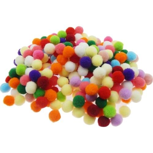 200pcs 8mm Multi Option Colorful Pompoms DIY Pearl Cage Pendants Essential Oil DiffuserHandmade Material Soft Fluffy Pom Poms