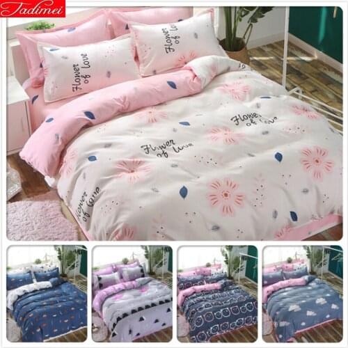 Lover Girl Bed Linen Pink Duvet Cover 3/4 pcs Bedding Set Single Twin Queen King Full Size Kids Child Cotton Bedlinen 5/6/7 feet