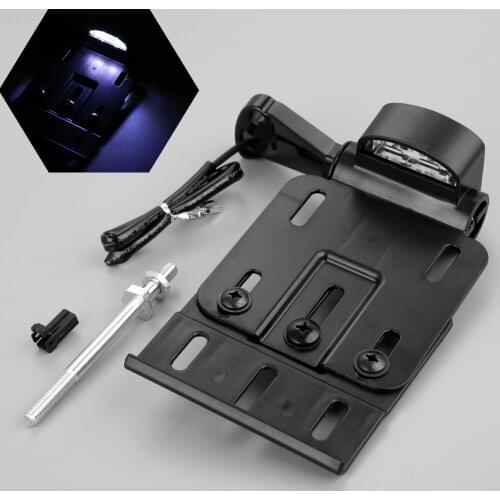 Motorcycle Registration License Plate Frame Cover Bracket Holder Side Mount LED Lights for Harley-Davidson Sportster 2004-2016