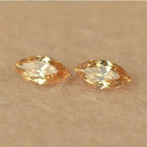 Sale 1.5x3-10x20mm 5A Marquise Cut Shape Synthetic Cubic Zirconia Stone Light Champagne Color Loose CZ Beads Gems For Jewelry