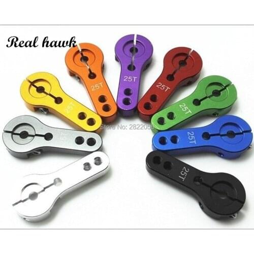 2pcs 25T nine color CNC Aluminum Servo Arm Single for Futaba type servo arm for rc aircraft boat car helicopter free shipping