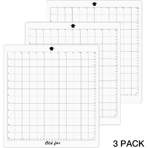 3PCS Replacement Cutting Mat Transparent Adhesive Mat Pad with Measuring Grid 12 by 12-Inch for Silhouette Cameo Plotter Machine