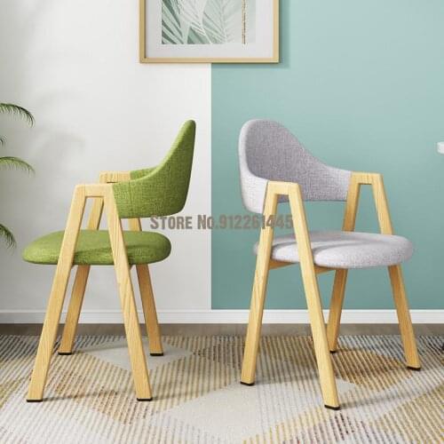Rental House Chair Nordic Dining Chair Simple Desk Chair Iron Chair Home Makeup Chair Imitation Wood Stool Back Chair