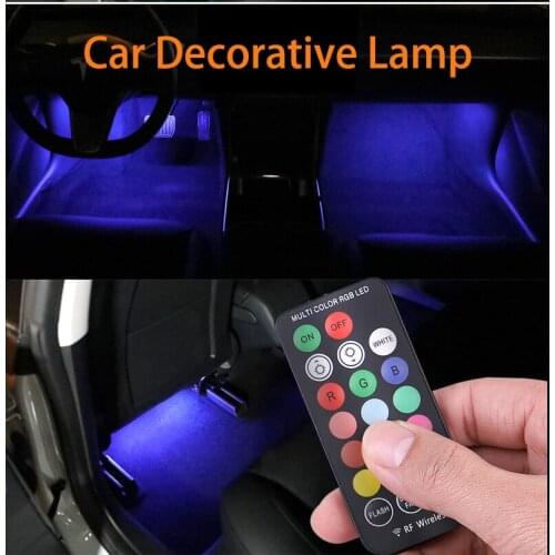 LED Car Foot Light Ambient Lamp With USB Wireless Remote for bmw f10 peugeot 206 golf 6 etc usb lightcar decoration accessories