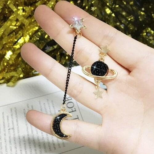 New Korean Earings Jewelry Star Moon Long Brinco Asymmetric Earring Drop Pendientes Tassel Earings For Women Wholesale